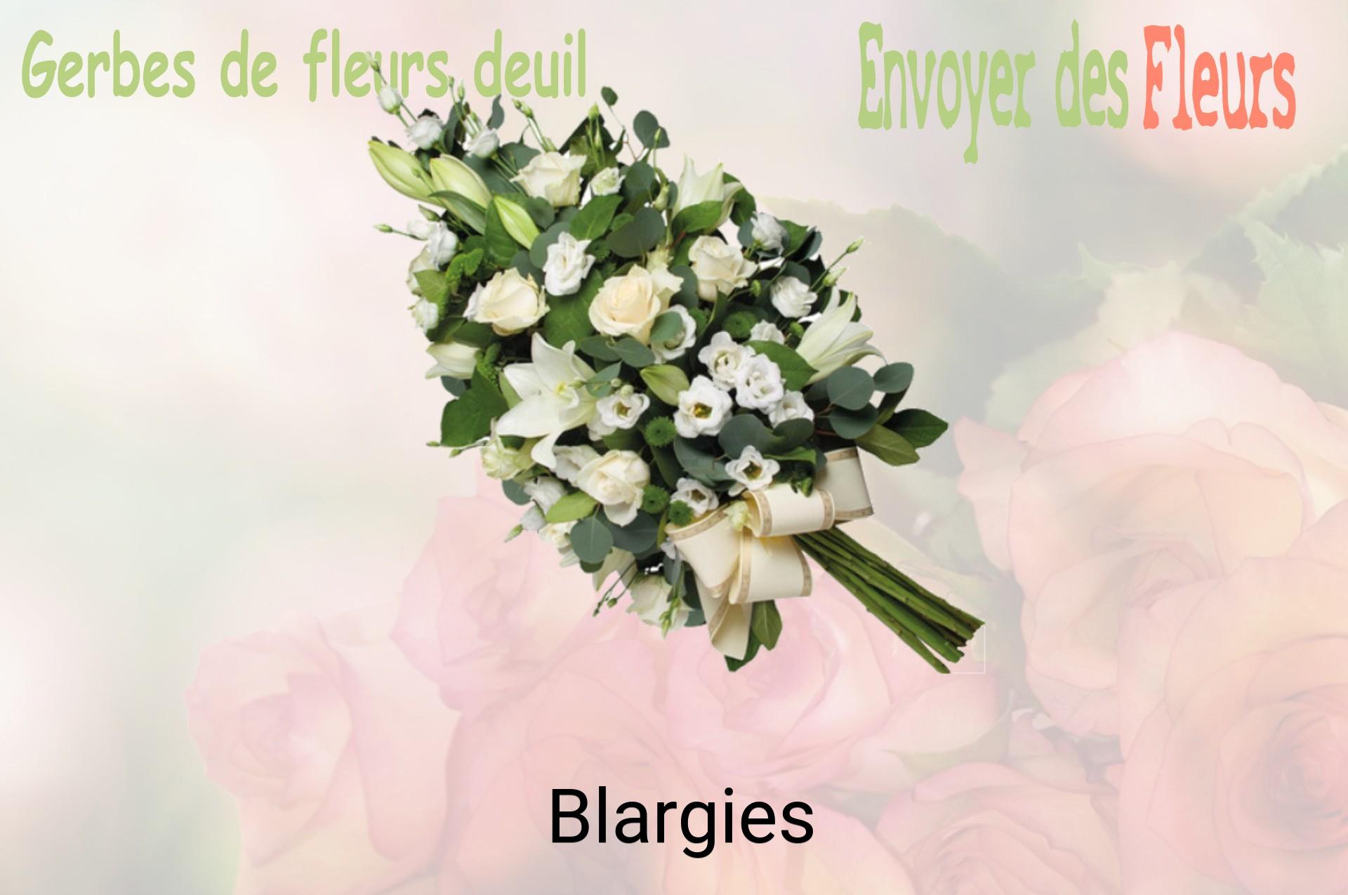 Gerbe de fleurs de deuil livrée à Blargies